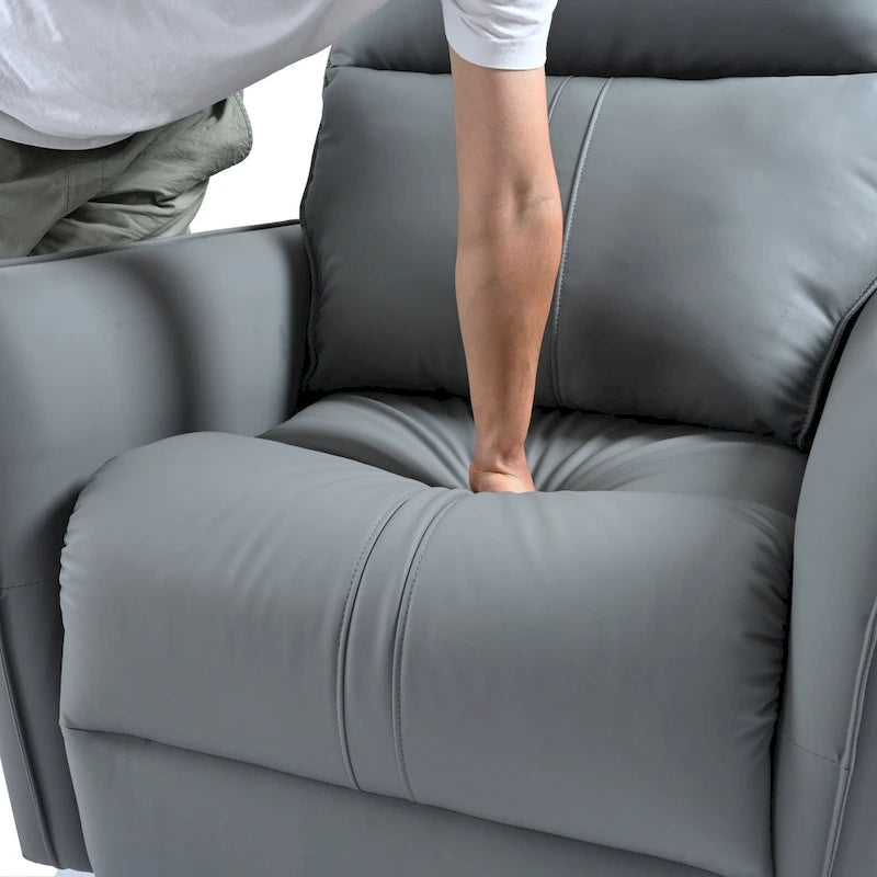 Power 270 Swivel Rocker Recliner Chair with USB Ports, Electric PU Small Recliners for Small Spaces