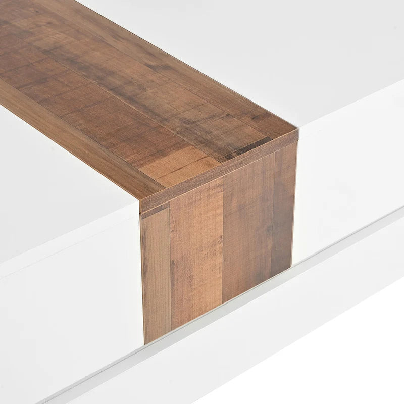 Square Coffee Table with Sliding Tabletop and Hidden Storage