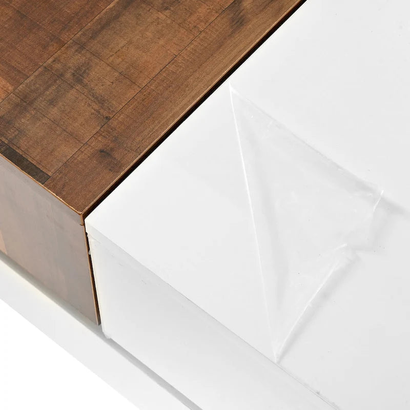 Square Coffee Table with Sliding Tabletop and Hidden Storage