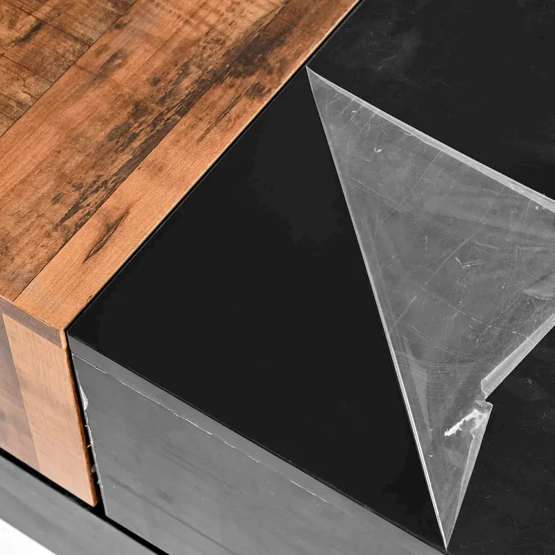 Square Coffee Table with Sliding Tabletop and Hidden Storage