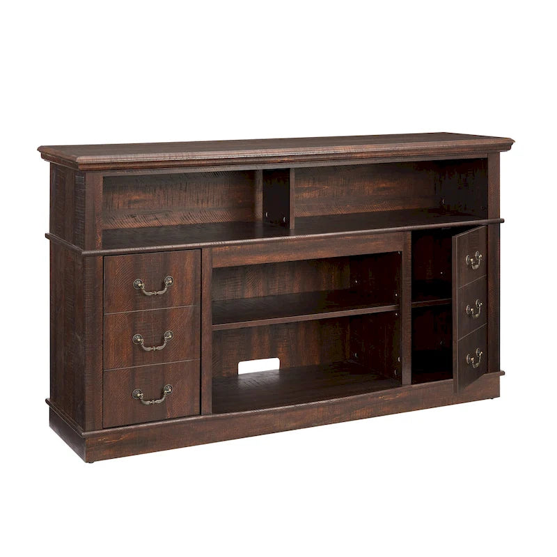 Traditional 60" TV Stand with Open and Closed Storage for TVs Up to 65"