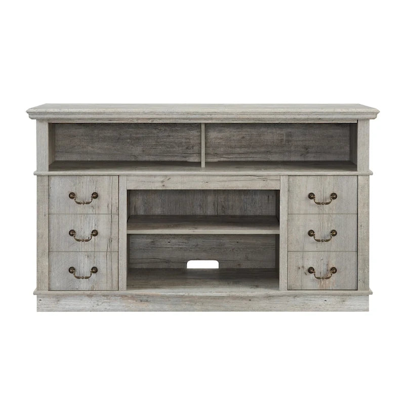 Traditional 60" TV Stand with Open and Closed Storage for TVs Up to 65"
