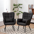 Bonded Leather Armchair Modern Accent Chair Set of 2