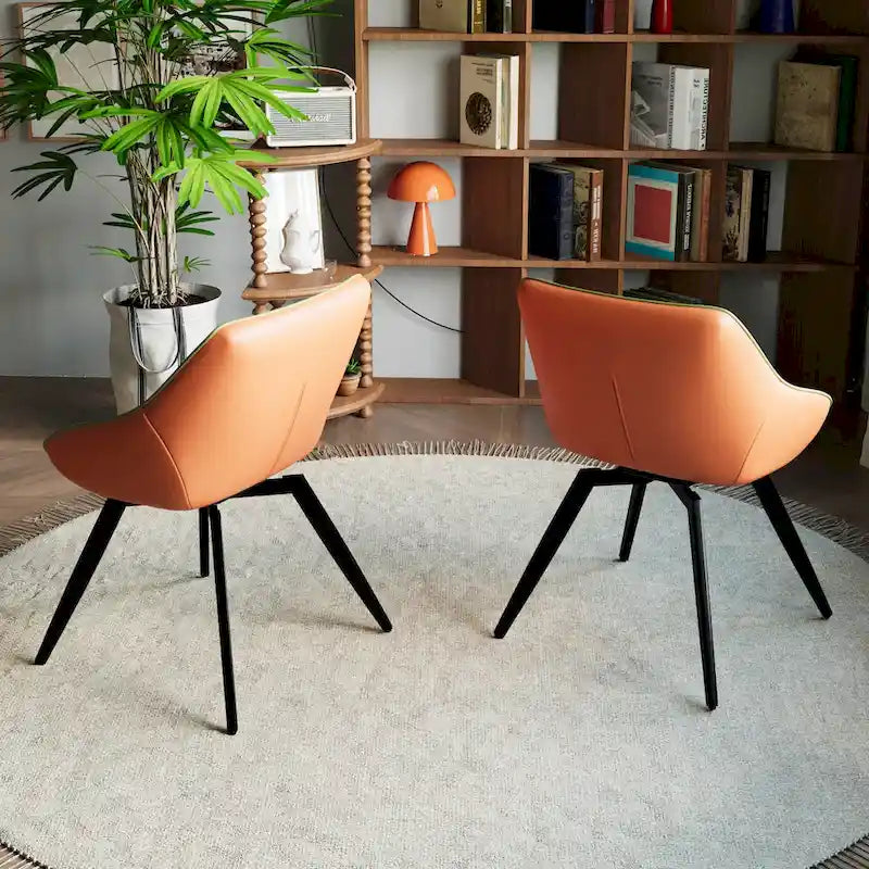Set Of 2 Dining Chairs With Metal Legs