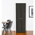 71" Dark Brown Wood Pantry Storage Cabinet - 23.6"W x 70.8"H x 11.8"D
