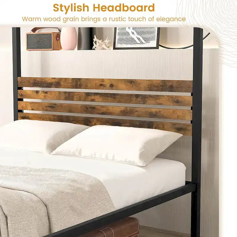 Twin/Full/Queen 4-Post Canopy Bed Frame, Rustproof Metal, 1000 lb Capacity