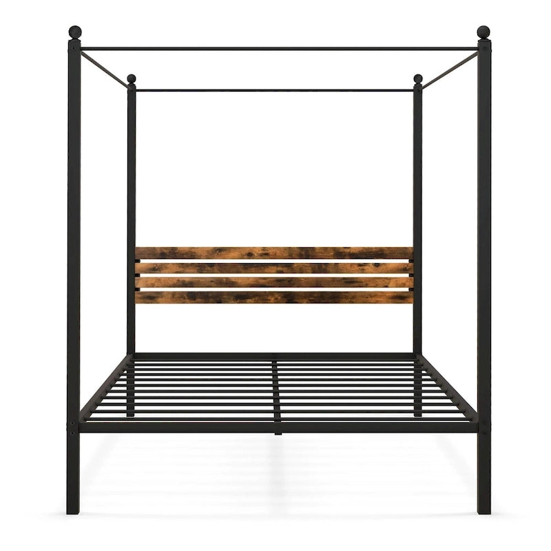 Twin/Full/Queen 4-Post Canopy Bed Frame, Rustproof Metal, 1000 lb Capacity