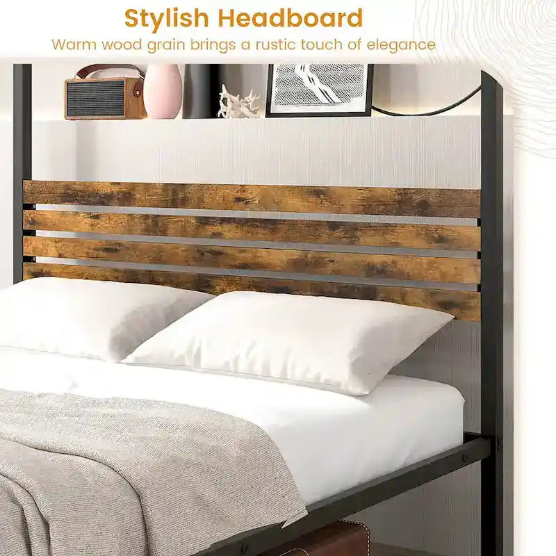 Twin/Full/Queen 4-Post Canopy Bed Frame, Rustproof Metal, 1000 lb Capacity