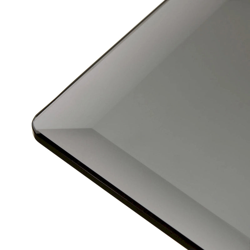 Marfa 69" Black Metal & Gray Glass 6-Person Dining Table