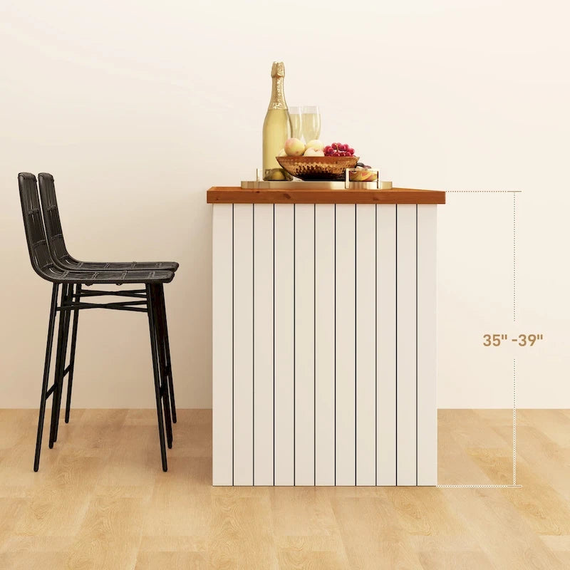 Rattan Counter Height Bar Stools with Back, 26" Wicker Bar Chairs for Kitchen Island, Black, 2-Pack