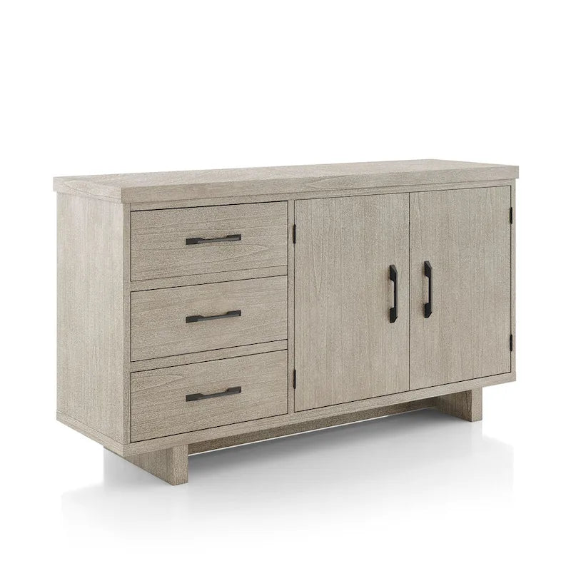 Yetaria Modern Farmhouse 60" Solid Wood Buffet Sideboard with Soft-Close Doors