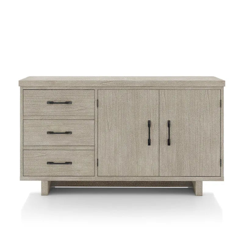 Yetaria Modern Farmhouse 60" Solid Wood Buffet Sideboard with Soft-Close Doors