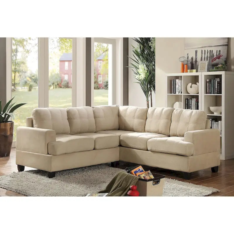 80" W 2-Piece Microfiber L-Shape Sectional Sofa, Navy Blue - 80L x 80W x 36H