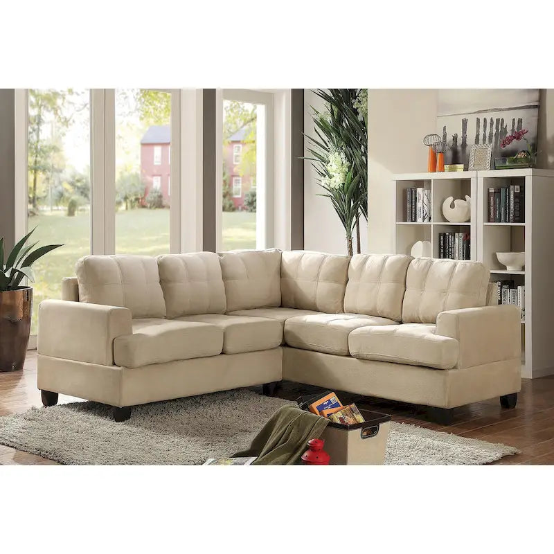 80" W 2-Piece Microfiber L-Shape Sectional Sofa, Navy Blue - 80L x 80W x 36H
