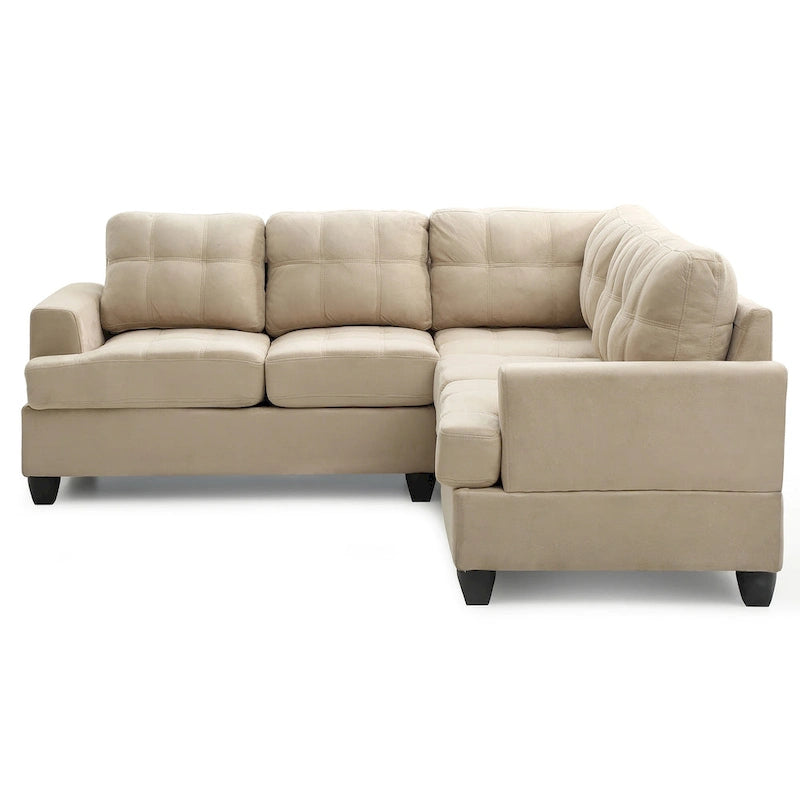 80" W 2-Piece Microfiber L-Shape Sectional Sofa, Navy Blue - 80L x 80W x 36H