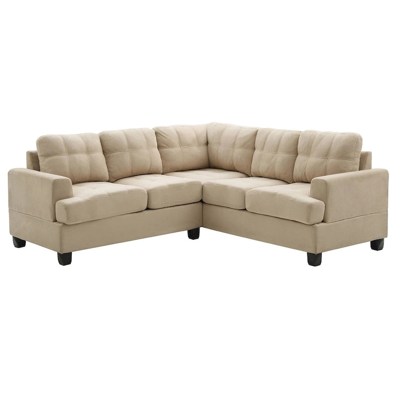 80" W 2-Piece Microfiber L-Shape Sectional Sofa, Navy Blue - 80L x 80W x 36H