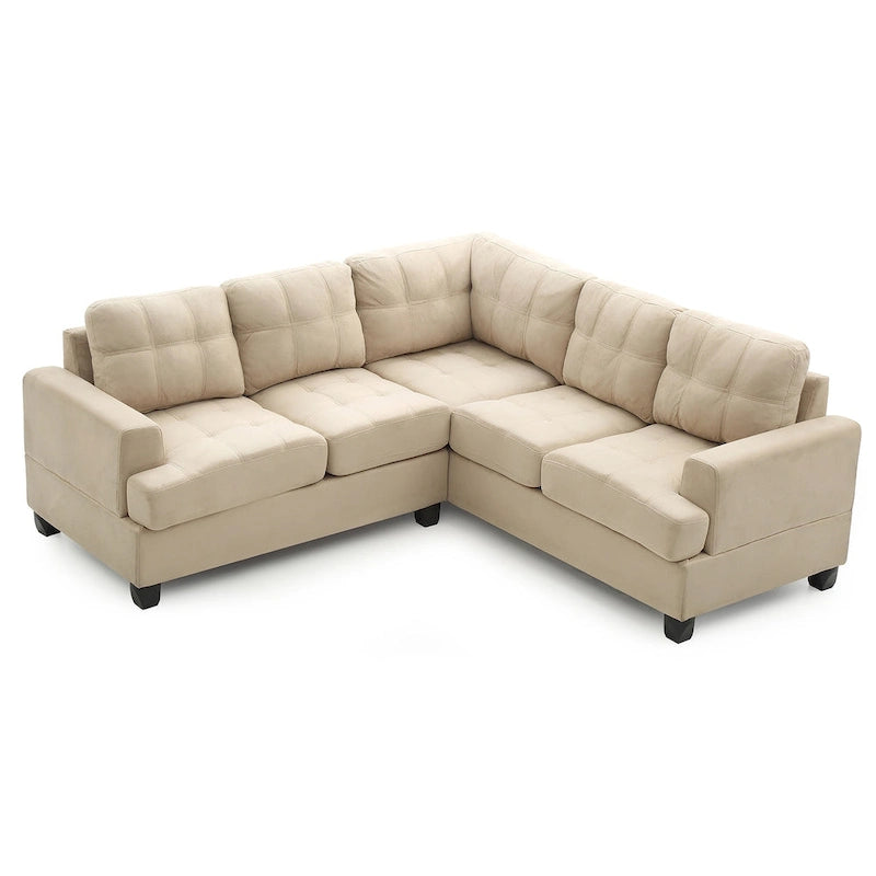80" W 2-Piece Microfiber L-Shape Sectional Sofa, Navy Blue - 80L x 80W x 36H