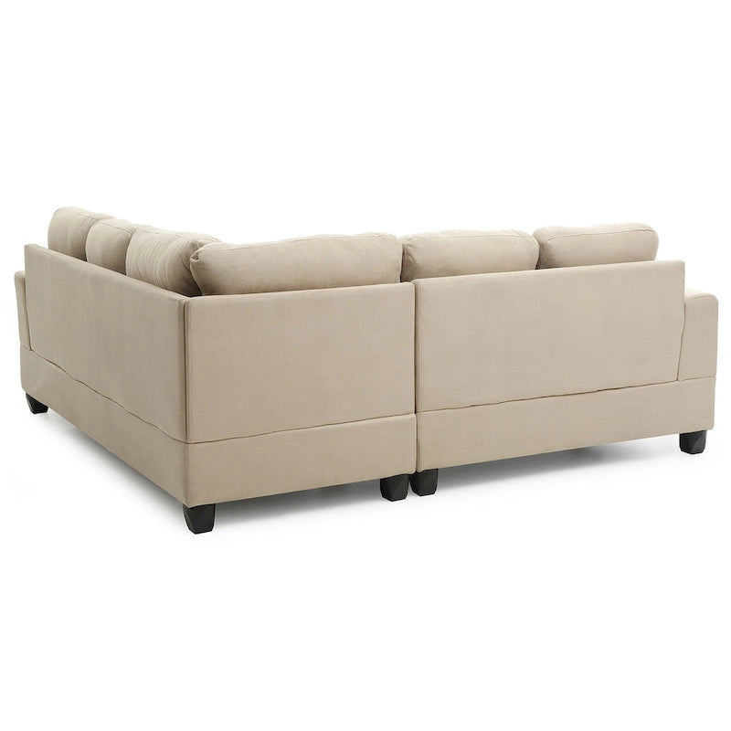 80" W 2-Piece Microfiber L-Shape Sectional Sofa, Navy Blue - 80L x 80W x 36H