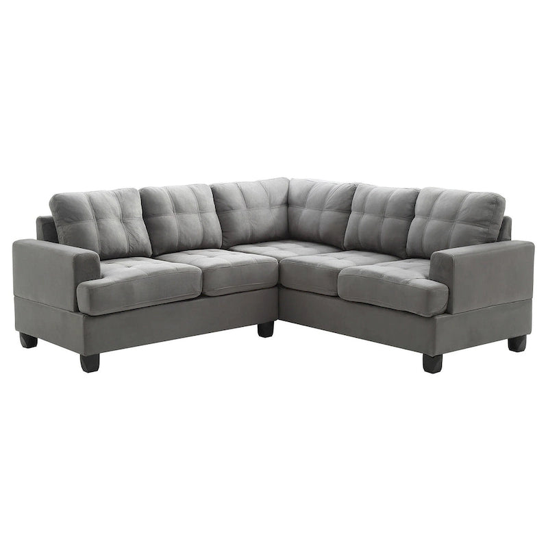 80" W 2-Piece Microfiber L-Shape Sectional Sofa, Navy Blue - 80L x 80W x 36H