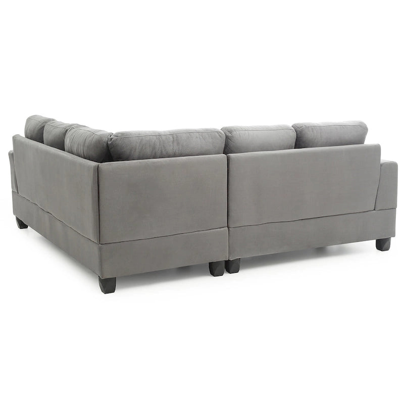 80" W 2-Piece Microfiber L-Shape Sectional Sofa, Navy Blue - 80L x 80W x 36H