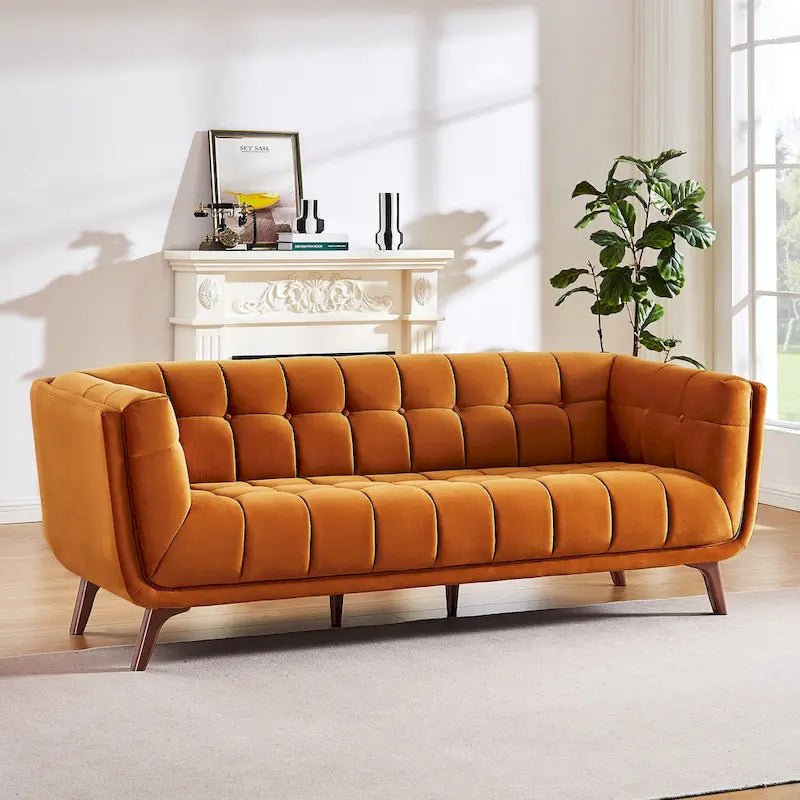 Confor Modern Chesterfield Velvet Living Room Couch