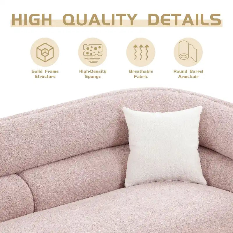 Modern Contemporary 91 Upholstered Curved Sofa With 2 Pillows for Living Room