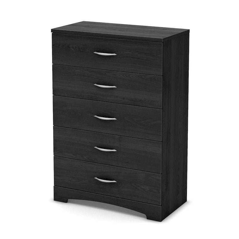 5-Drawer Chest with Metal Handles, Modern Bedroom Storage