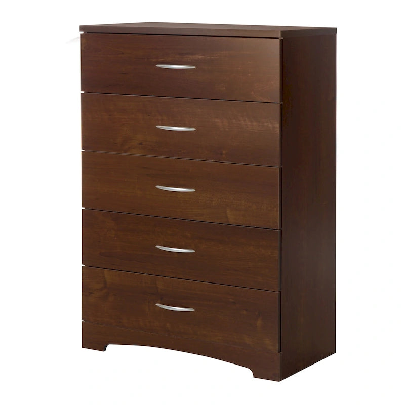 5-Drawer Chest with Metal Handles, Modern Bedroom Storage