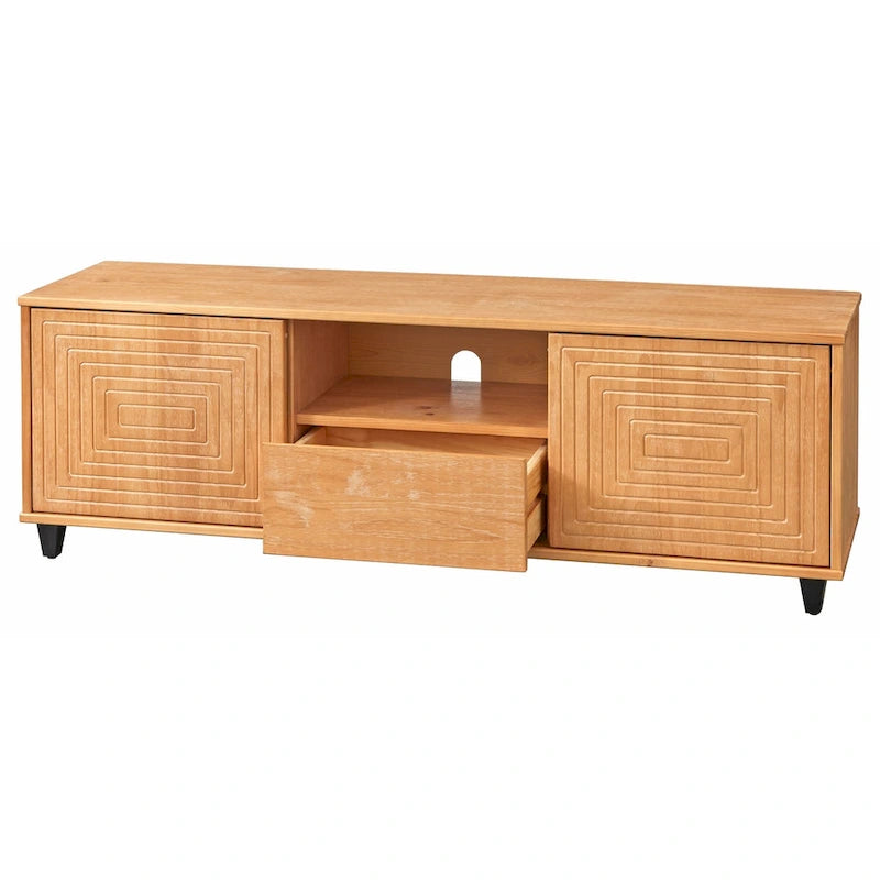 Messina TV Stand with Sliding Doors & Drawer, Fits TVs Up to 65"