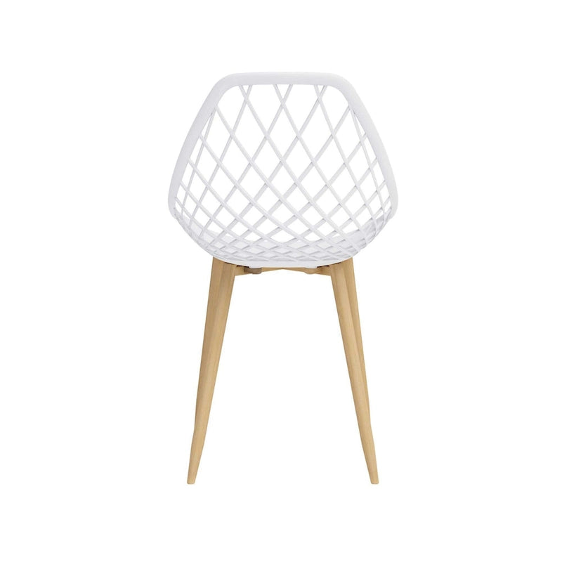 Kurv Mid-Century Modern Dining Chair with Steel Legs for Indoors or Outdoors - Set of 2