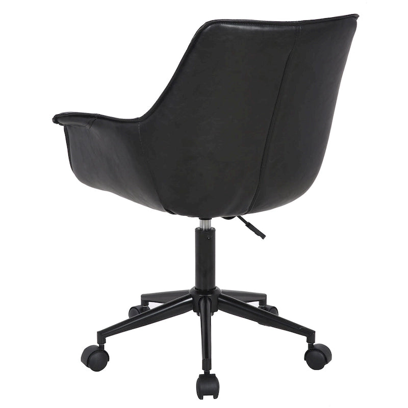 Leather Office Chair with Metal Roller Base
