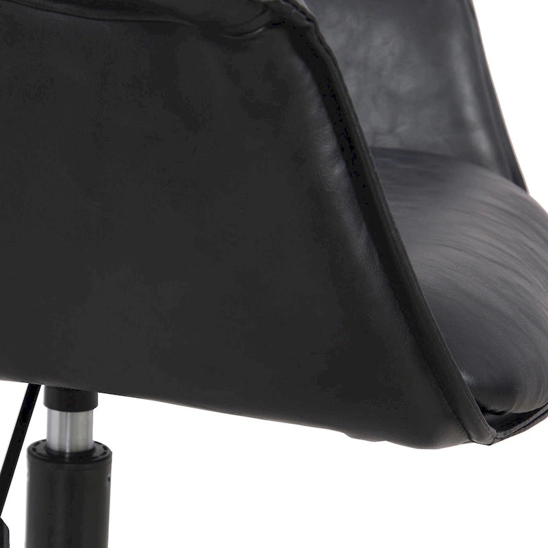 Leather Office Chair with Metal Roller Base