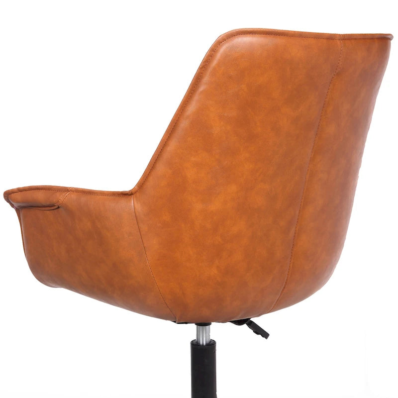 Leather Office Chair with Metal Roller Base