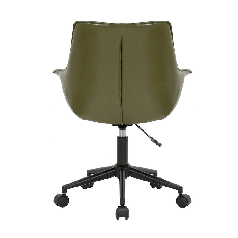 Leather Office Chair with Metal Roller Base