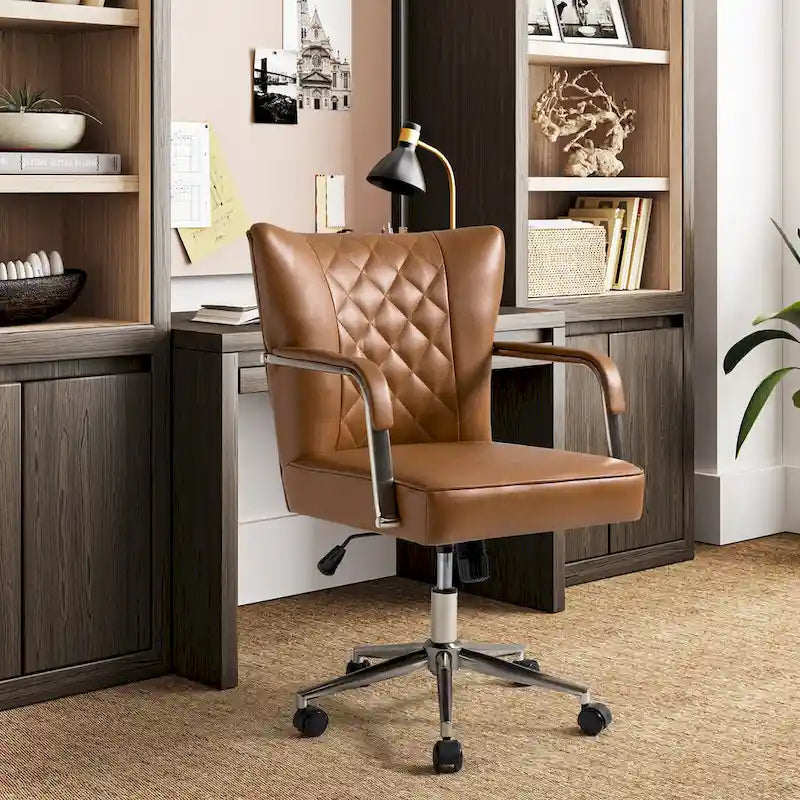 Felice Modern Swivel Height Adjustable Diamond-Tufted Office Chair