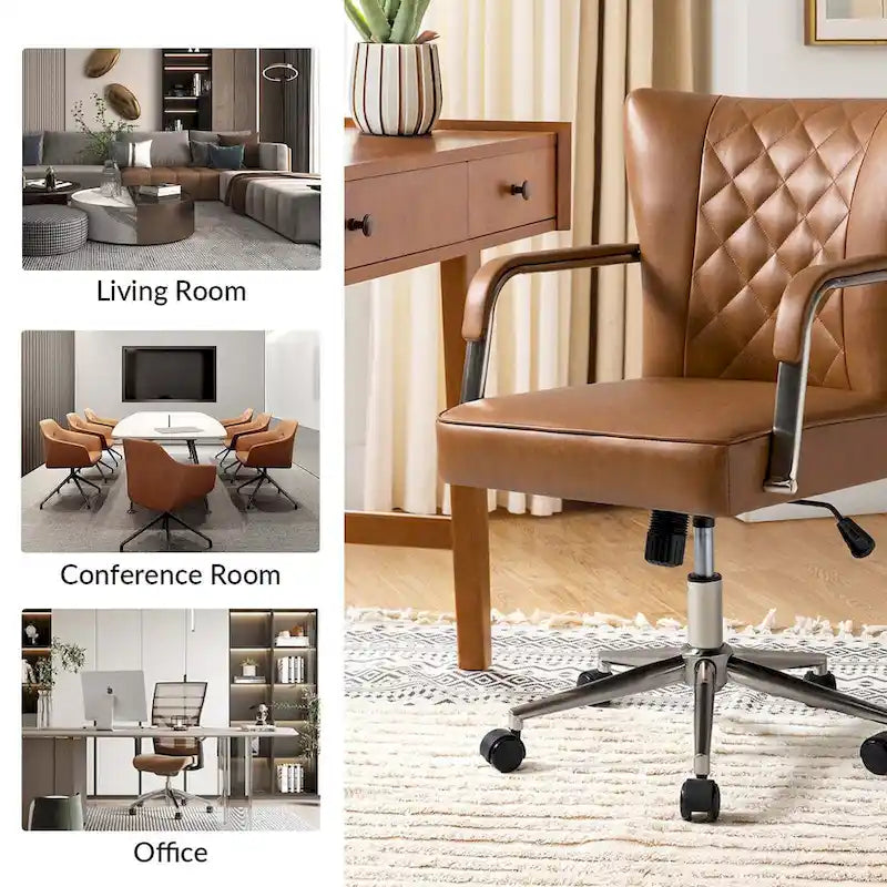 Felice Modern Swivel Height Adjustable Diamond-Tufted Office Chair