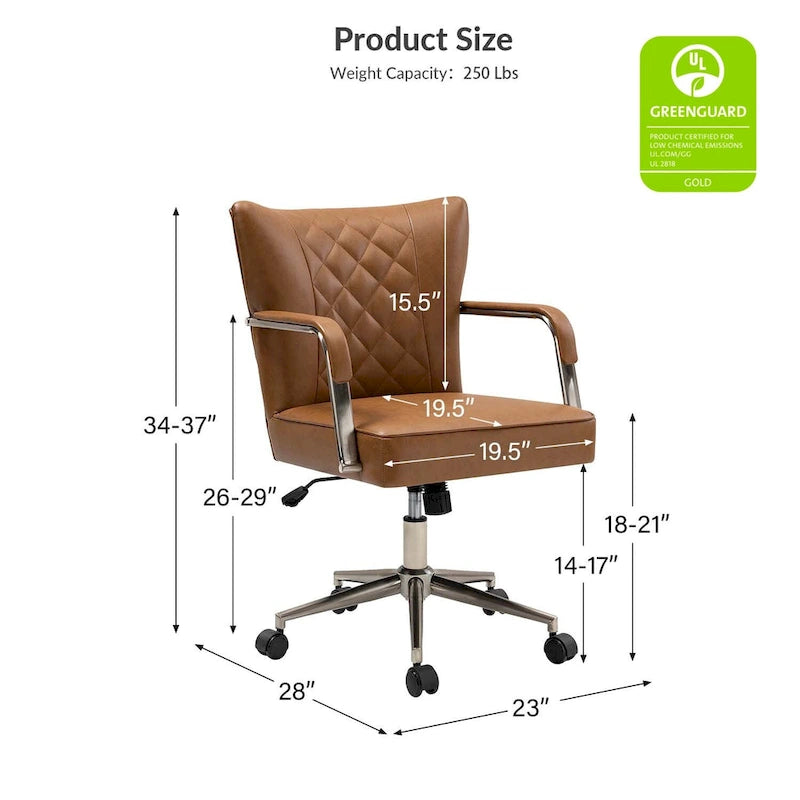 Felice Modern Swivel Height Adjustable Diamond-Tufted Office Chair