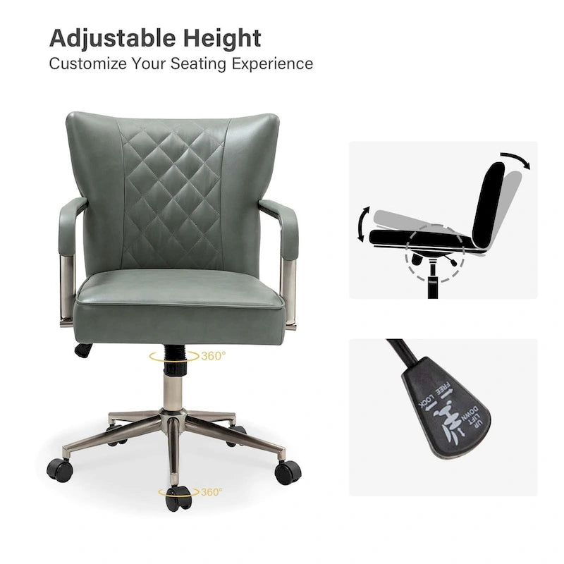 Felice Modern Swivel Height Adjustable Diamond-Tufted Office Chair