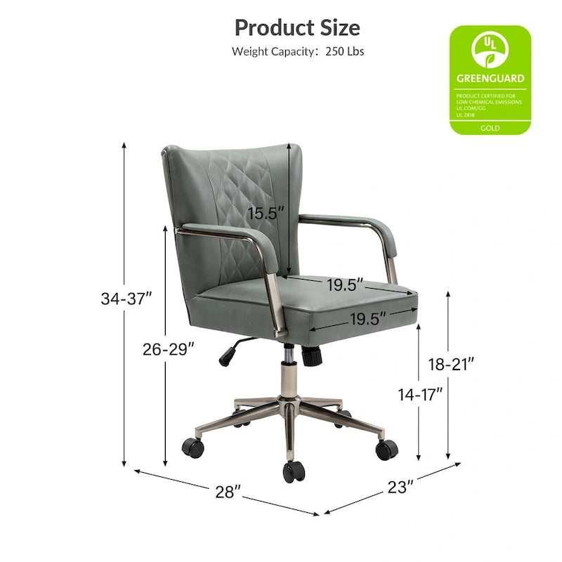 Felice Modern Swivel Height Adjustable Diamond-Tufted Office Chair
