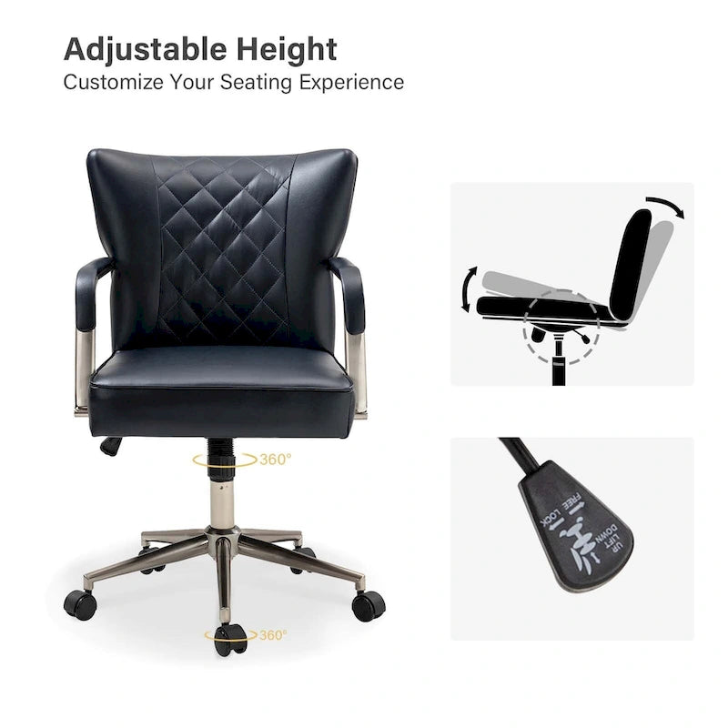 Felice Modern Swivel Height Adjustable Diamond-Tufted Office Chair