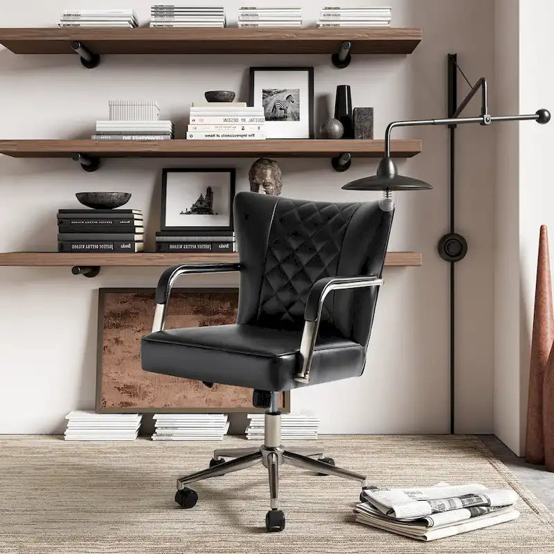 Felice Modern Swivel Height Adjustable Diamond-Tufted Office Chair