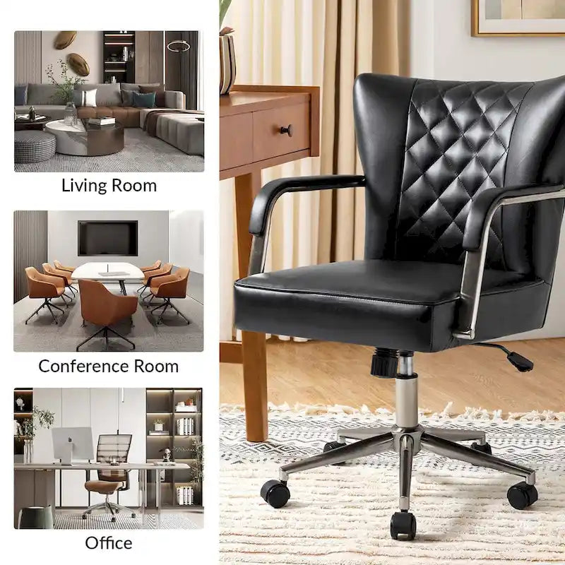 Felice Modern Swivel Height Adjustable Diamond-Tufted Office Chair