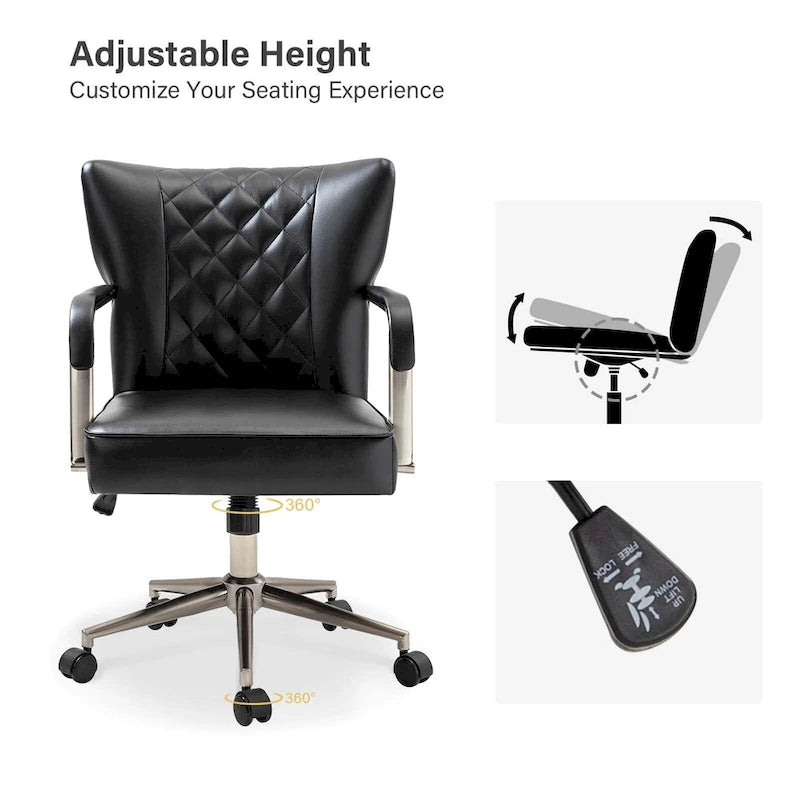 Felice Modern Swivel Height Adjustable Diamond-Tufted Office Chair