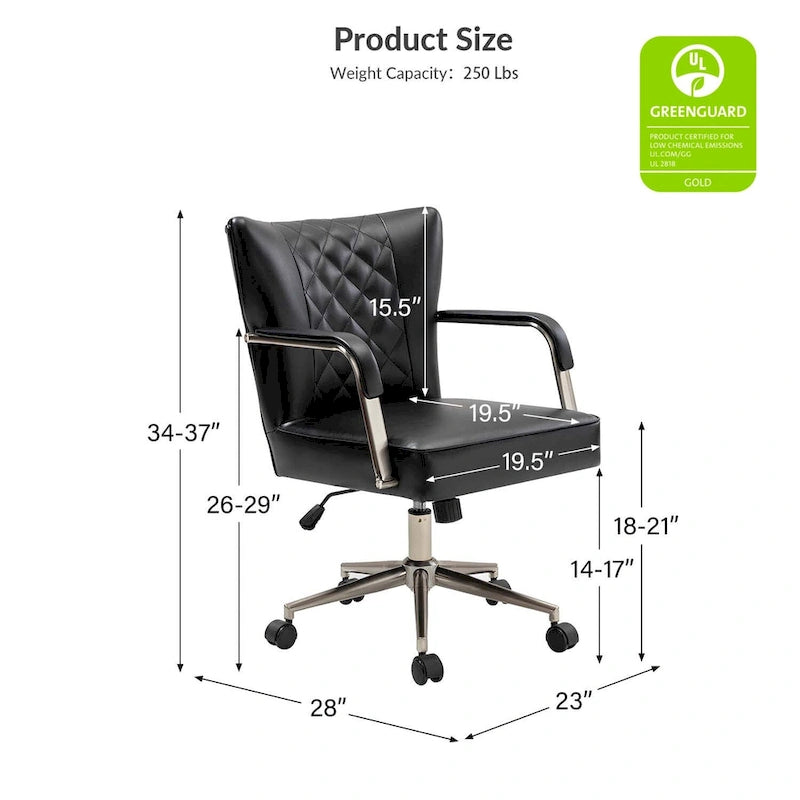 Felice Modern Swivel Height Adjustable Diamond-Tufted Office Chair