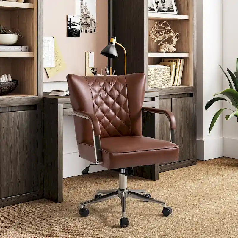 Felice Modern Swivel Height Adjustable Diamond-Tufted Office Chair