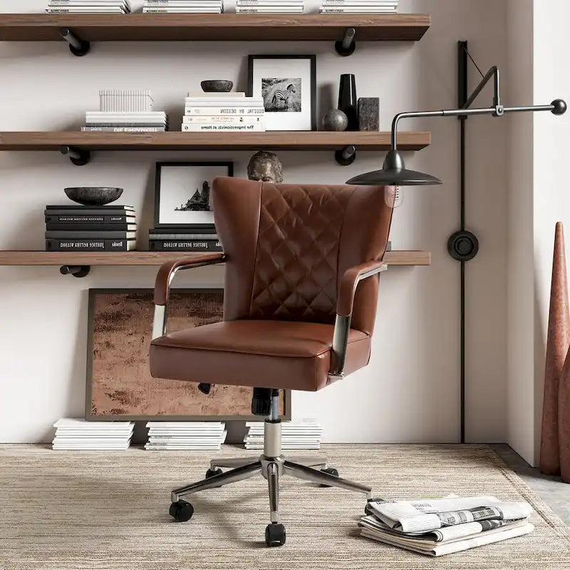 Felice Modern Swivel Height Adjustable Diamond-Tufted Office Chair