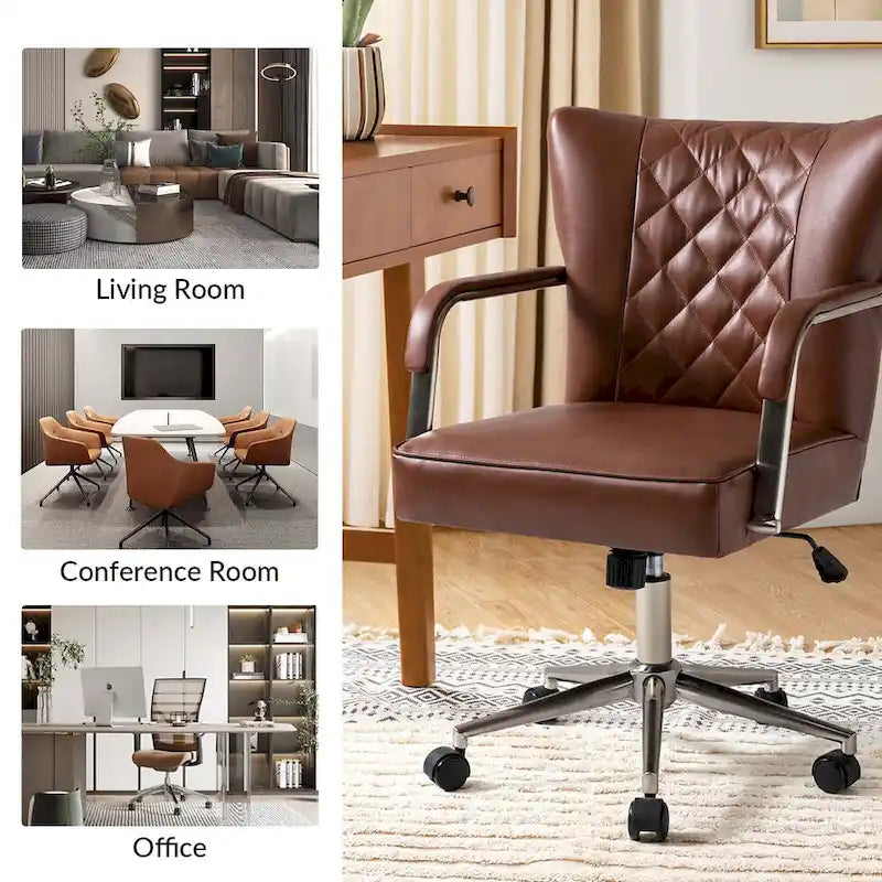 Felice Modern Swivel Height Adjustable Diamond-Tufted Office Chair