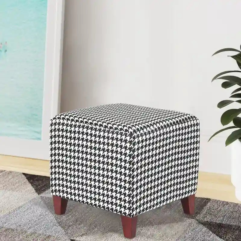 Square Ottoman Footrest Stool Small Fabric Bench Seat