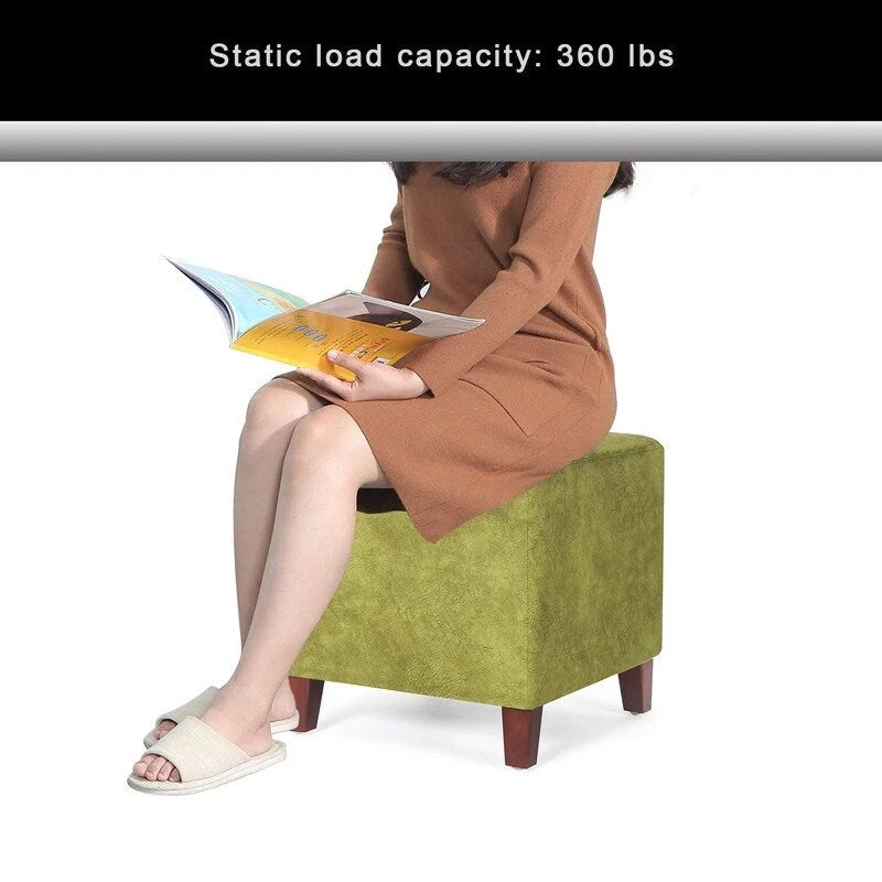 Square Ottoman Footrest Stool Small Fabric Bench Seat