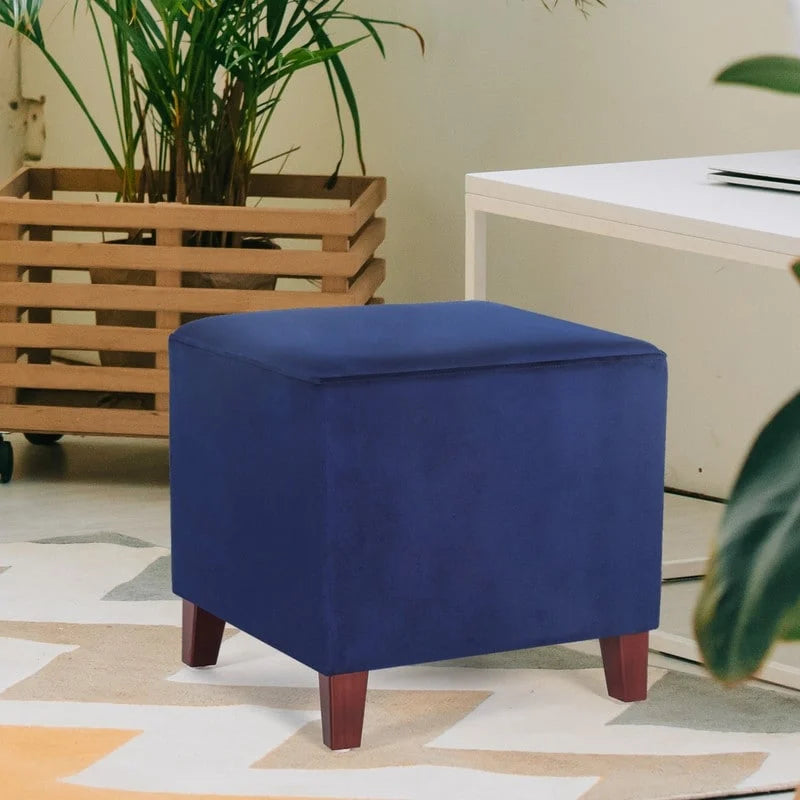 Square Ottoman Footrest Stool Small Fabric Bench Seat